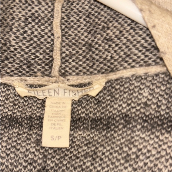 Eileen Fisher Beige and Black Grid Blazer - Picture 2 of 5